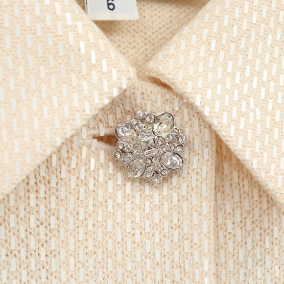 St. John Evening Black Ivory Paillette & Crystal Embellished Knit Jacket 6 - Picture 3 of 10